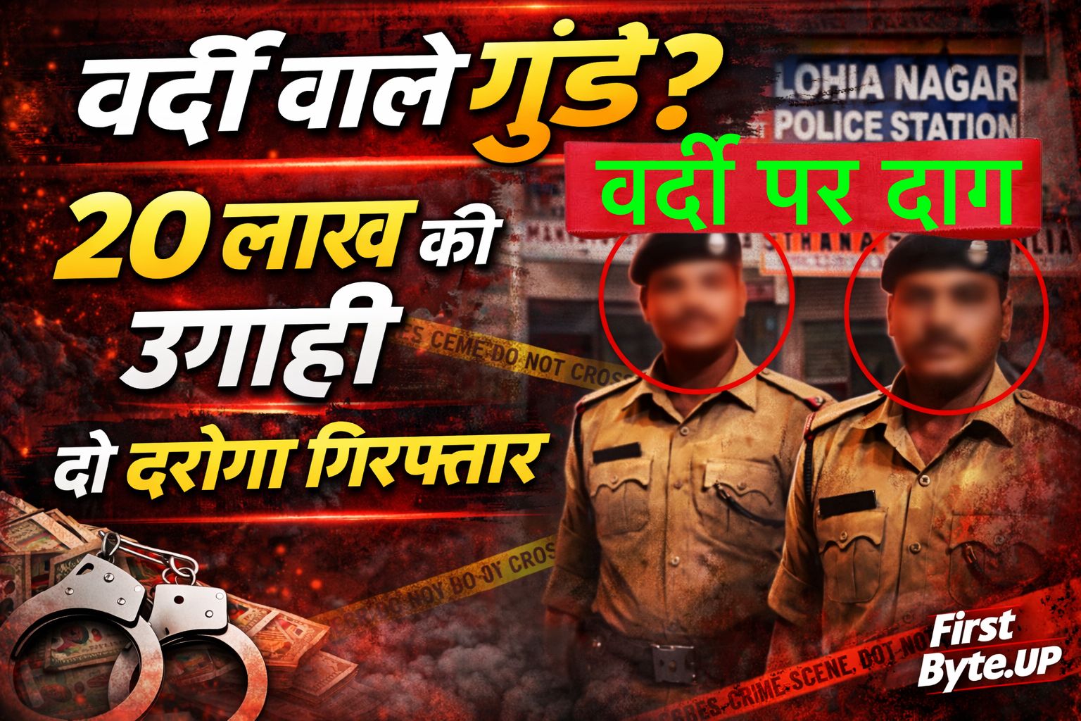 धागा कारोबारी से बीस लाख वसूलने वाले दोनों दरोगा जेल भेजे गये