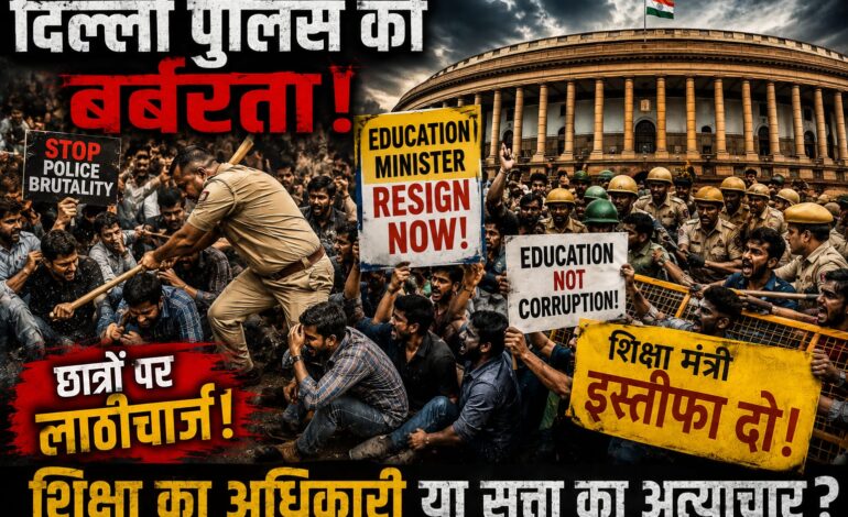 दिल्ली में लोकतंत्र शर्मसार! हक मांगने वाले छात्रों पर बरसीं लाठियां, आख़िर कब तक मौन रहेंगे धर्मेंद्र प्रधान?