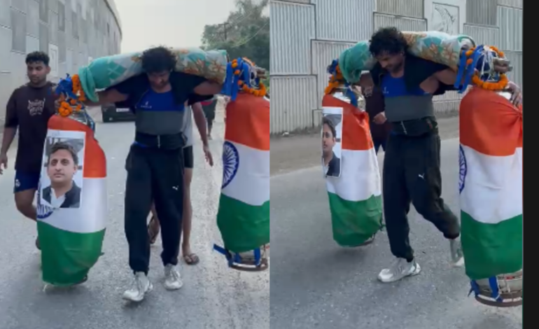 कावड़ यात्रा 2026: अखिलेश यादव की तस्वीर वाली 200 लीटर की अनोखी कांवड़ बनी चर्चा का विषय